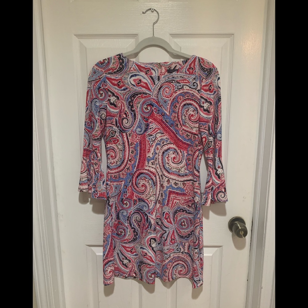 Tommy Hilfiger 3/4 bell sleeve paisley dress